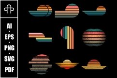 Vintage retro background set collection Product Image 1