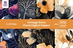 floral patterns, floral digital papers, flower patterns, scrapbook, tumbler, wraps, vintage retro,