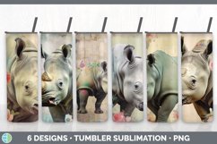 Bundle of six Decoupage Rhinos Tumbler designs.