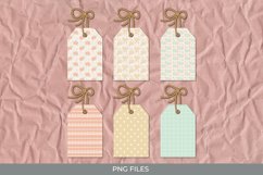 Vintage Rose Flowers Patterned Shaped Tags Product Image 1