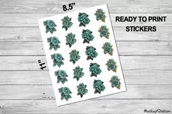 Roses Stickers | Vintage Flowers Printable PNG | Blue Floral Product Image 2
