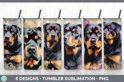 Bundle of six Decoupage Rottweilers Tumbler designs.