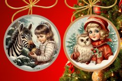 Vintage Round Christmas Ornaments Sublimation Bundle Product Image 2