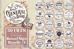 Round Vintage Svg Bundle | Round Farmhouse Svg | Door Hanger Product Image 1