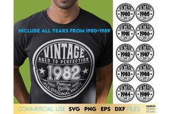 Vintage 40th Birthday Gift Shirt SVG Birthday Includes 80-89 Product Image 1