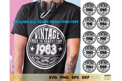 Vintage 40th Birthday Gift Shirt SVG Birthday Includes 80-89 Product Image 2