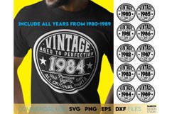 Vintage 40th Birthday Gift Shirt SVG Birthday Includes 80-89 Product Image 3