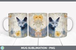 GorgeousDecoupage Russian Blue Cats Mug Wrap design.