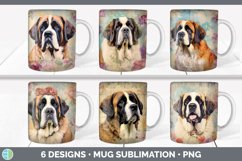 Bundle of six Decoupage Saint Bernards Mug Wrap designs.
