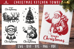 Vintage Santa Christmas Towel SVG 