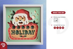 Vintage Santa Claus 3D Layered Paper Cut Happy - Holiday 3D Product Image 3