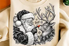 Vintage Christmas Santa Reindeer PNG | Santa Boop Png Product Image 2