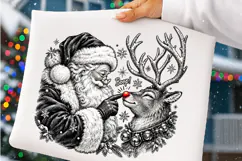 Vintage Christmas Santa Reindeer PNG | Santa Boop Png Product Image 4
