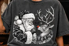 Vintage Christmas Santa Reindeer PNG | Santa Boop Png Product Image 5