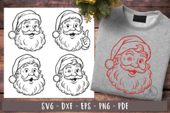 Vintage Santa Face SVG Retro Christmas designs