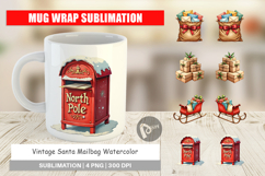 Vintage Santa's Mailbag Mug Wrap Product Image 1