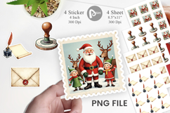 Vintage Santa&#039;s Mailbag Sticker Product Image 1