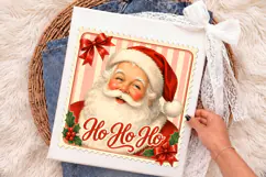 Vintage Santa Postage Stamp PNG, Retro Ho Ho Ho Art Product Image 3