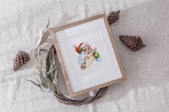 Watercolor Santa Claus clipart Vintage santa PNG wreath Product Image 6