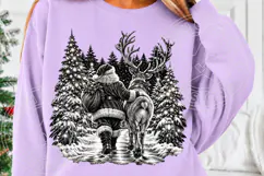 Vintage Santa & Reindeer Christmas PNG Product Image 5