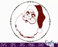 Vintage Santa Claus Christmas Round Sign Svg Product Image 2