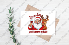 Vintage Santa &amp; Rudolph Spreading Christmas Cheer Product Image 3