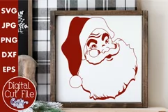 Vintage Santa Claus Christmas Farmhouse Sign Svg Product Image 1