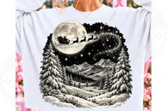 Vintage Santa Sleigh Christmas PNG | Moonlit Winter Wonderla Product Image 2