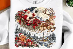 Vintage Santa Sleigh Christmas PNG | Moonlit Winter Wonderla Product Image 2