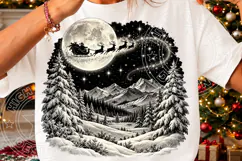 Vintage Santa Sleigh Christmas PNG | Moonlit Winter Wonderla Product Image 3