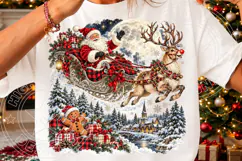Vintage Santa Sleigh Christmas PNG | Moonlit Winter Wonderla Product Image 3