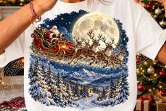 Vintage Santa Sleigh Christmas PNG | Moonlit Winter Wonderla Product Image 3