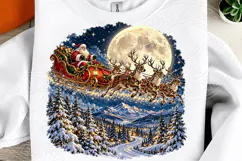 Vintage Santa Sleigh Christmas PNG | Moonlit Winter Wonderla Product Image 4
