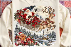 Vintage Santa Sleigh Christmas PNG | Moonlit Winter Wonderla Product Image 4