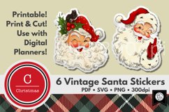 Digital Vintage Santa Stickers PNG, SVG &amp; PDF Product Image 5