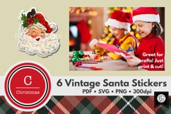 Digital Vintage Santa Stickers PNG, SVG &amp; PDF Product Image 3