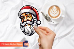 Vintage Santa Sticker, Printable Funny Christmas Sticker Product Image 1