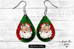 Vintage Santa Christmas Sublimation Teardrop Earring Product Image 1