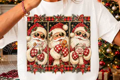 Vintage Santa Trio PNG | Sunglasses & Buffalo Plaid Christma Product Image 3