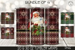 Christmas Tumbler Wrap Bundle| Vintage Santa Claus PNG Product Image 1