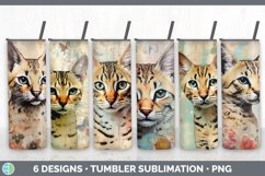 Bundle of six Decoupage Savannah Cats Tumbler designs.