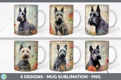 Bundle of six Decoupage Scottish Terriers Mug Wrap designs.