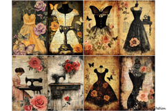 Victorian Seamstress Junk Journal Pages | Fashion Printable Product Image 2