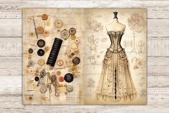 Vintage Sewing Junk Journal Pages, Woman Journal Printable, GlamArtZhanna, Fashion Ephemera, Needlework Ephemera, Corset Junk Journal Kit, Digital Collage Sheet, Junk Journal Instant Download, Sewing Machine Journal Card, Junk Journal Printable Paper