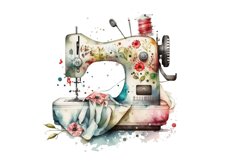 sewing kit clipart,sewing graphics,300 DPI,high resolution,seamstress clipart,watercolor sewing,vintage sewing,mannequin clipart,watercolor fashion,sewing png,sewing digital gift,sewing clipart,Sewing Machine png,sewing patterns,fabric PNG,craft clipart,s