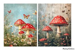 Vintage Mushrooms Junk Journal Pages | Shabby Mixed Media Product Image 2