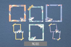 Vintage Shark Seamless Pattern Frame Set Product Image 1