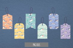 Vintage Shark Seamless Pattern Shaped Tag Product Image 1