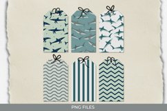 Vintage Shark Seamless Pattern Shaped Tag Product Image 1