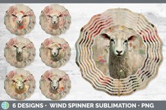 Bundle of six Decoupage Sheep Wind Spinner designs.